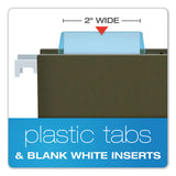 Transparent Colored Tabs For Hanging File Folders, 1-5-cut Tabs, Blue, 2" Wide, 25-pack