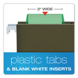 Transparent Colored Tabs For Hanging File Folders, 1-5-cut Tabs, Green, 2" Wide, 25-pack