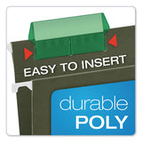 Transparent Colored Tabs For Hanging File Folders, 1-5-cut Tabs, Green, 2" Wide, 25-pack