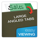 Transparent Colored Tabs For Hanging File Folders, 1-5-cut Tabs, Green, 2" Wide, 25-pack