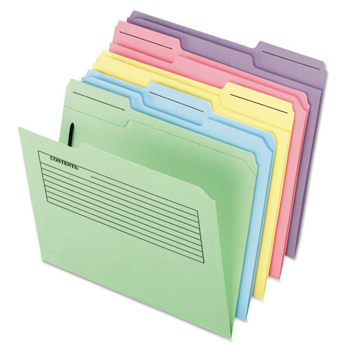 Printed Notes Folder With One Fastener, 1-3-cut Tabs, Letter Size, Assorted, 30-pack