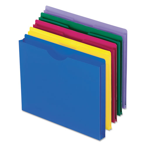 Poly File Jackets, Straight Tab, Letter Size, Assorted Colors, 10-pack