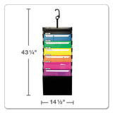Desk Free Hanging Organizer W- Case, 1" Expansion, 6 Sections, 1-3-cut Tab, Letter Size, Randomly Assorted