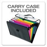 Desk Free Hanging Organizer W- Case, 1" Expansion, 6 Sections, 1-3-cut Tab, Letter Size, Randomly Assorted