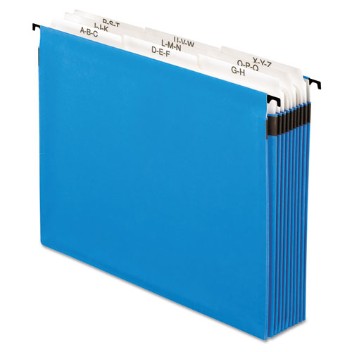 Surehook Nine-section Hanging Folder, Letter Size, 8 Dividers, 1-5-cut Tab, Blue