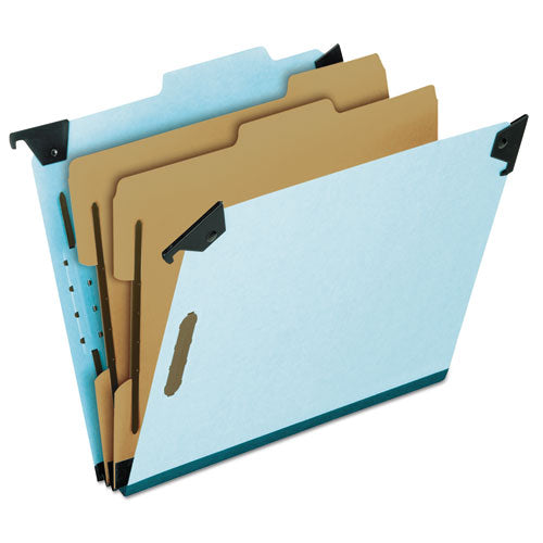 Hanging Classification Folders With Dividers, Letter Size, 2 Dividers, 2-5-cut Tab, Blue