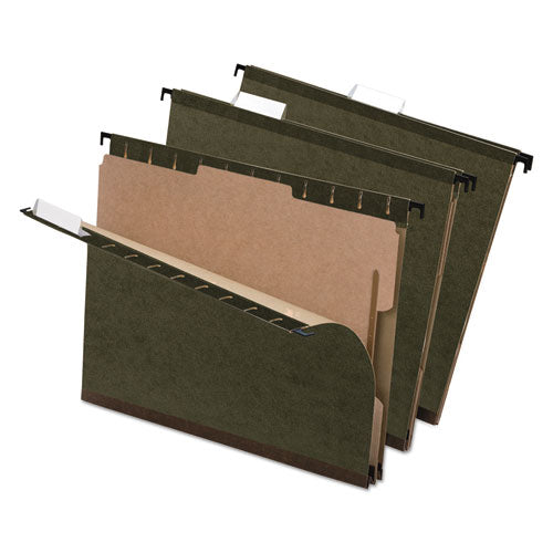 Surehook Reinforced Hanging Divider Folders, 1 Divider, Letter Size, Green, 10-box