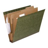 Surehook Reinforced Hanging Divider Folders, 2 Dividers, Letter Size, Green, 10-box