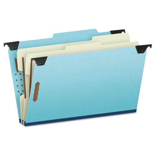 Hanging Classification Folders With Dividers, Legal Size, 2 Dividers, 2-5-cut Tab, Blue