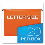 Surehook Hanging Folders, Letter Size, 1-5-cut Tab, Orange, 20-box