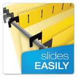 Surehook Hanging Folders, Letter Size, 1-5-cut Tab, Yellow, 20-box