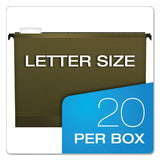 Surehook Hanging Folders, Letter Size, 1-5-cut Tab, Standard Green, 20-box