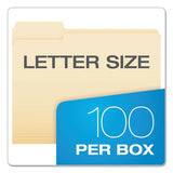 Smart Shield Top Tab File Folders, 1-3-cut Tabs, Letter Size, Manila, 100-box