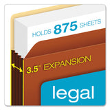 File Pocket W- Tyvek, 3.5" Expansion, Legal Size, Redrope, 10-box