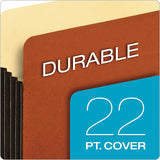 File Pocket W- Tyvek, 3.5" Expansion, Legal Size, Redrope, 10-box