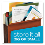 File Pocket W- Tyvek, 3.5" Expansion, Legal Size, Redrope, 10-box