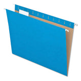 Colored Hanging Folders, Letter Size, 1-5-cut Tab, Blue, 25-box