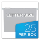 Colored Hanging Folders, Letter Size, 1-5-cut Tab, Gray, 25-box