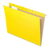 Colored Hanging Folders, Letter Size, 1-5-cut Tab, Yellow, 25-box