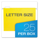 Colored Hanging Folders, Letter Size, 1-5-cut Tab, Yellow, 25-box