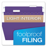 Colored Hanging Folders, Letter Size, 1-5-cut Tab, Violet, 25-box