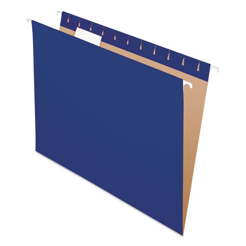 Colored Hanging Folders, Letter Size, 1-5-cut Tab, Navy, 25-box