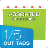 Glow Hanging File Folders, Letter Size, 1-5-cut Tab, Assorted, 25-box