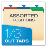 Color Tab File Folders, 1-3-cut Tabs, Letter Size, Manila, 50-box
