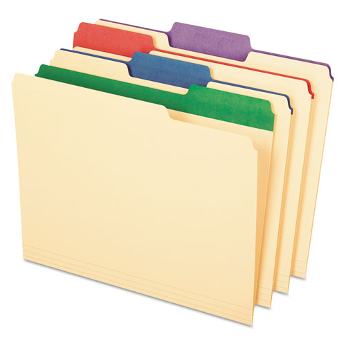 Color Tab File Folders, 1-3-cut Tabs, Letter Size, Manila, 50-box