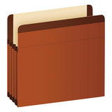 Premium Reinforced Expanding File Pockets, 3.5" Expansion, Legal Size, Red Fiber, 10-box