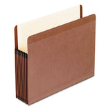 Premium Reinforced Expanding File Pockets, 5.25" Expansion, Letter Size, Red Fiber, 5-box