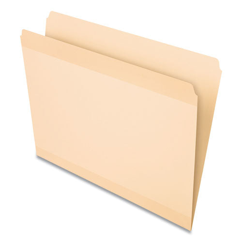 Poly Reinforced File Folder, Straight Tab, Letter Size, Manila, 24-pack