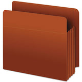 Heavy-duty End Tab File Pockets, 3.5" Expansion, Legal Size, Red Fiber, 10-box
