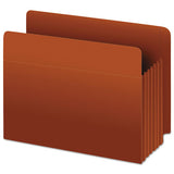 Heavy-duty End Tab File Pockets, 3.5" Expansion, Legal Size, Red Fiber, 10-box