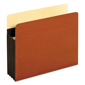 Heavy-duty File Pockets, 3.5" Expansion, Letter Size, Redrope, 25-box