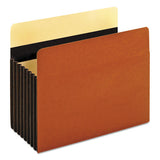 Heavy-duty File Pockets, 3.5" Expansion, Letter Size, Redrope, 25-box