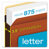 Heavy-duty File Pockets, 3.5" Expansion, Letter Size, Redrope, 25-box