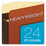 Heavy-duty File Pockets, 3.5" Expansion, Letter Size, Redrope, 10-box
