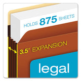 Heavy-duty File Pockets, 3.5" Expansion, Legal Size, Redrope, 25-box