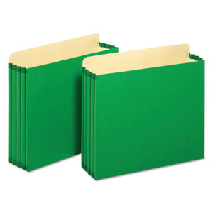 File Cabinet Pockets, 3.5" Expansion, Letter Size, Green, 10-box