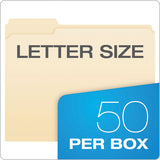 Manila Folders With One Fastener, 1-3-cut Tabs, Letter Size, 50-box