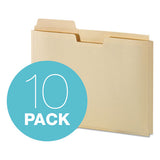 File Folder Pocket, 0.75" Expansion, Letter Size, Manila, 10-pack