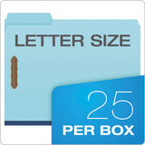 Heavy-duty Pressboard Folders W- Embossed Fasteners, Letter Size, Blue, 25-box