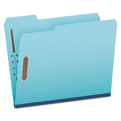 Heavy-duty Pressboard Folders W- Embossed Fasteners, Letter Size, Blue, 25-box