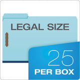 Heavy-duty Pressboard Folders With Embossed Fasteners, Legal Size, Blue, 25-box