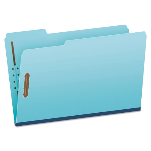 Heavy-duty Pressboard Folders With Embossed Fasteners, Legal Size, Blue, 25-box