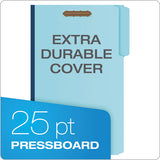 Heavy-duty Pressboard Folders With Embossed Fasteners, Legal Size, Blue, 25-box