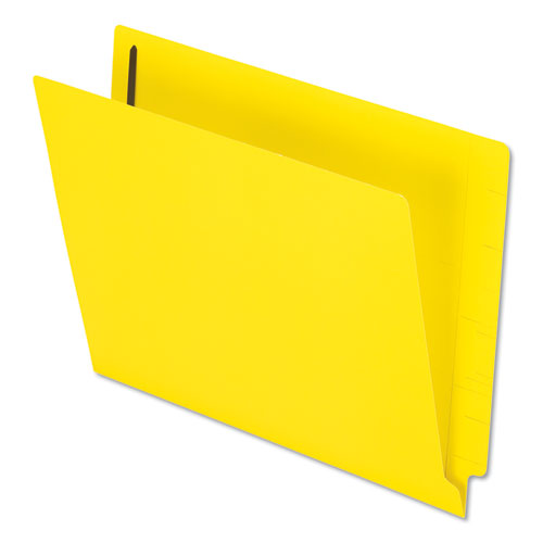 Colored Reinforced End Tab Fasteners Folders, Straight Tab, Letter Size, Yellow, 50-box
