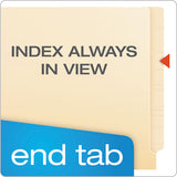 Manila End Tab Expansion Folders With Two Fasteners, 14-pt., 2-ply Straight Tabs, Letter Size, 50-box