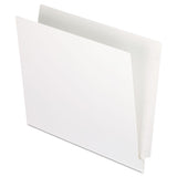 Colored End Tab Folders With Reinforced 2-ply Straight Cut Tabs, Letter Size, White, 100-box